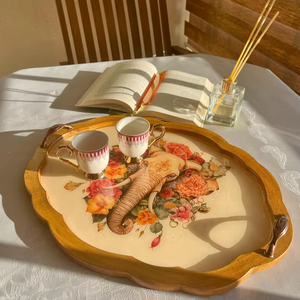 ถาดลายออกแบบรูปทรงไม่สมมาตร ถาดเก็บของในครัว ถาดเสิร์ฟสำหรับร้านอาหาร โดย UO INDIA - Product Image 1