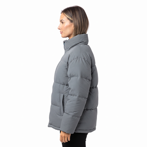 Veste d'hiver matelassée personnalisée pour femme, col montant, fermeture éclair intégrale, manteau tendance, vêtement d'extérieur hivernal - Product Image 4
