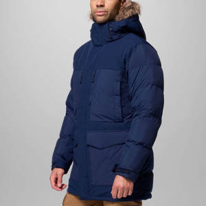 เสื้อโค้ทขนเป็ดผู้ชายแขนยาวแบบปกติสำหรับผู้ใหญ่ ปักโลโก้ตามสั่ง เสื้อโค้ทขนเป็ดผู้ชายแบบย้อมสีเรียบและกันลม - Product Image 3