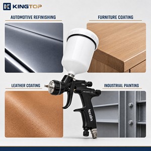 Pistolet à peinture à alimentation par gravité 6200 avec gobelet pour la retouche automobile et les revêtements généraux - Product Image 6