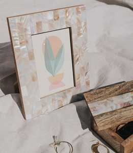 Hand Crafted Mother Of Pearl Mosaic <b>Frame</b>, Table top Picture <b>Frame</b>, Unique Picture <b>Frames</b>, 4x6 Picture <b>Frame</b> Wedding Photo <b>Frame</b> - Product Image 2