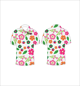 Polo Personalizado con Diseño Floral, Transpirable y Ligero, para Equipos de Golf, Manga Corta, Sublimado, Ropa Botánica - Product Image 1
