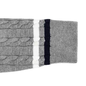 เสื้อกั๊กไหมพรมถักสำหรับผู้ชาย คอเสื้อมีแถบสีตัดกัน นุ่ม อุ่น สวมใส่สบาย คอวี สไตล์คลาสสิก เสื้อคริกเก็ต ขาย - Product Image 4