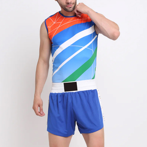 Uniformes de Boxeo al por Mayor de la Mejor Calidad, 100% Poliéster, Nueva Moda, Chaleco y Pantalones Cortos de Boxeo con Estampado Personalizado - Product Image 1