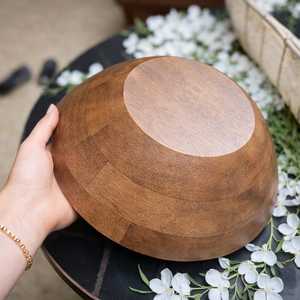 Bol à salade en bois de manguier fait main, bol à fruits en bois, décoration d'intérieur, service de réception pour les fêtes - Product Image 5