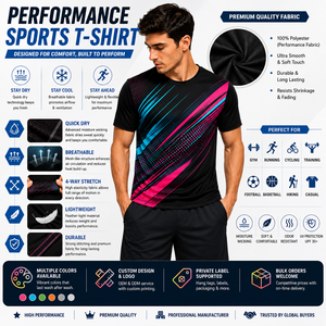 Custom Athletic Sports T Shirt for <b>Men</b> Quick Dry Breathable Lightweight Round Neck <b>Top</b> Gym <b>Running</b> Training Wear OEM - Product Image 3