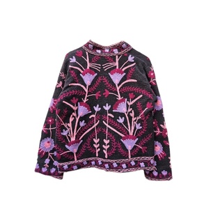 Veste de sport vintage Suzani brodée à la main avec un motif floral, en laine/cachemire, imperméable, coupe-vent, respirante, en toile durable - Product Image 6