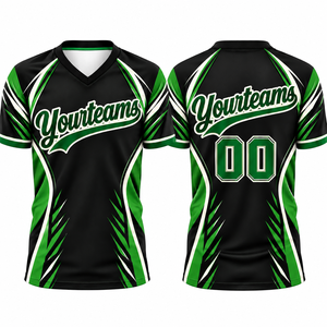 Maillot personnalisé sublimé à col en V unisexe à manches courtes en polyester anti-humidité pour adultes – Tenue de sport pour équipe - Product Image 1