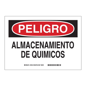 Señal de Advertencia Química en Español, Resistente, Marca Brady, 10 pulgadas de alto x 14 pulgadas de ancho, para Laboratorios - Product Image 2