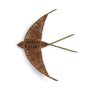 Décoration murale en rotin tressé à la main, en fibre naturelle, en forme d'oiseau, pour les murs de la chambre d'enfant - Product Image 1