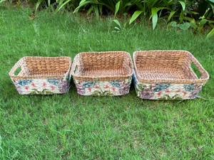 Juego de 3 Cestas Multiusos de Jacinto de Agua, Hechas a Mano, Ecológicas, Hechas en Vietnam, Venta al Por Mayor - Product Image 5