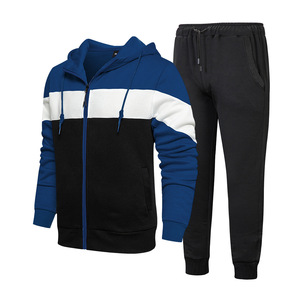 High Quality Custom Logo Sport Zipper <b>Hoodies</b> Sweatshirts Jogging Pants Track Suit <b>Running</b> Gym Solid Color Lightweight Unisex - Product Image 2