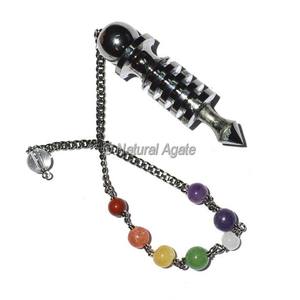 Boutique en ligne pour pendule en métal cuivre noir avec chaîne chakra | Pendule en métal cuivre noir à vendre - Product Image 2