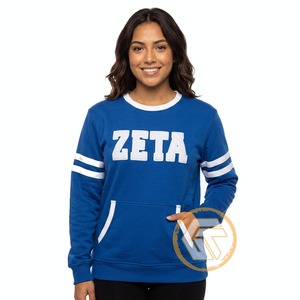 Wholesale Custom Made Winter Embroidered Zeta Phi Beta Women's Sorority Pullover Sweatshirt Cotton Fleece Breathable - Product Image 1
