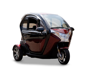 MEILLEURE OFFRE 2026 : Mini-voiture à trois roues avec cabine fermée, design blanc et noir, vitesse maximale inférieure à 40 km/h, Pocket Bike - Product Image 3