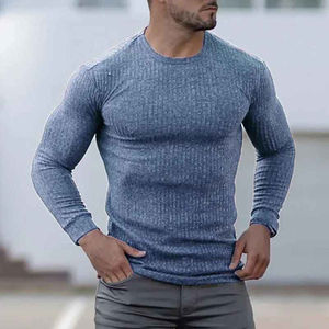 T-shirt de compression tricoté à manches régulières pour homme - Écologique, respirant, pour la course, le jogging, la gym, l'entraînement - Haute qualité - Product Image 2