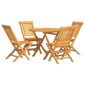 Set da pranzo con Patio in legno massello Teak da 5 pezzi per uso giardino - Product Image 2
