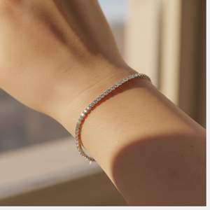 6.00CTW Round Prong-<b>Set</b> Lab Grown E Color <b>Gold</b> Plated Luxury Diamond Tennis Bracelet - Product Image 6