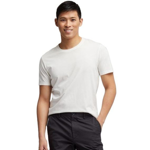 T-shirts pour hommes à manches courtes col rond noir et blanc / T-shirt en coton et polyester de qualité supérieure pour hommes 2021 à bas prix, simple et rond - Product Image 5