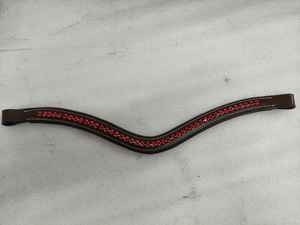 Frontal en cuir véritable pour tous les types de bridons en cuir, personnalisable avec couverture pour licol de cheval - Product Image 4