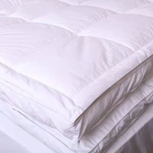 Surmatelas matelassé blanc uni en microfibre rafraîchissante 400TC, pliable, lavable, toutes saisons, usage domestique, hauteur 3-4 pouces - Product Image 3