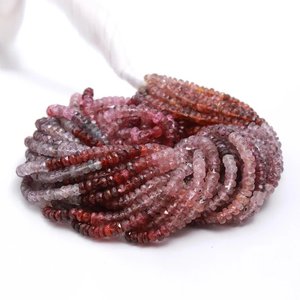 Natural Multi Spinel Faceted Rondelle <b>Beads</b> 3-4mm Gemstone Strand Jewelry Making Wholesale Bulk - Product Image 2
