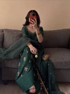 Kurta longue sans plis de style vintage Designer Aada Slab, Salwar Farshi, Dupatta Rangoli, tenue de soirée pour femme, style pakistanais - Product Image 2