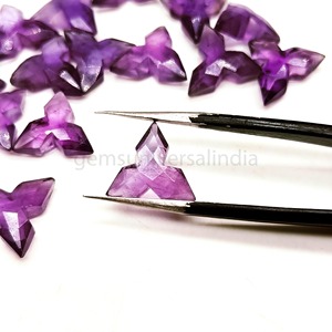 Ametista Púrpura Natural en Forma de Estrella de 12mm, Facetada, Tallada a Mano, Piedra Suelta Tipo Briolette, Precio al por Mayor para Fabricación de Joyería - Product Image 2