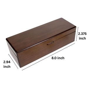Boîte de rangement rectangulaire en bois pour dominos double six, marron, pour vente en gros, étui de voyage, organisateur de jeu de table - Product Image 3