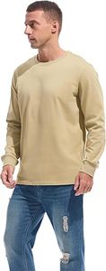 T-shirt pour homme à manches longues surdimensionné en coton 100% de haute qualité, tricoté, avec logo personnalisé - Product Image 6