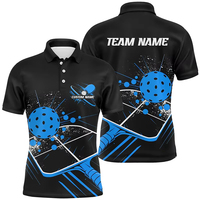 Polo de sport respirant et anti-humidité pour homme, personnalisé par sublimation, avec patchwork, pour uniforme de pickleball, idéal pour les équipes et clubs