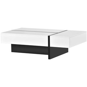 Tavolino da Caffè Moderno dal Design Rettangolare Contemporaneo, Arredamento per Soggiorno, Tavolo Centrale Lucido per Divano - Product Image 4