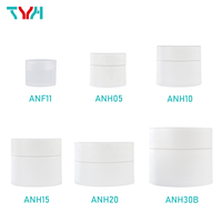 (SAMPLE) Pots cosmétiques ronds en PP blanc de 3 ml à 30 ml, conteneur à double paroi pour lotion de soin de la peau, crème pour les yeux, nettoyant visage (Série ANH)