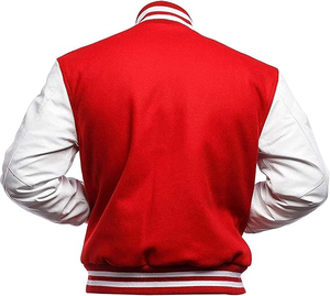 OEM Manufacturer High Quality Chenille Embroidery <b>Men</b> College Custom Baseball Bomber Letterman Crop <b>Leather</b> Varsity <b>Jacket</b> - Product Image 3