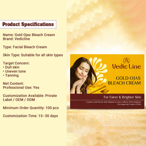 Vedic Line Professional Gold Ojas <b>Bleach</b> 300 ML with Vitamin E and A for <b>Face</b> and Body Skin Lightening Available at Best Price - Product Image 5