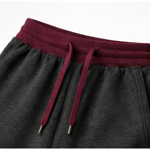 กางเกงวิ่งขนแกะของผู้ชายมีแถบคาดเอวผ้าสีตัดกันกางเกงออกกำลังกายแบบลำลองทรงสลิมฟิต - Product Image 3