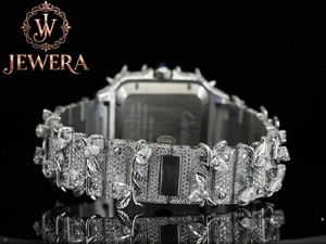 Montre en acier inoxydable argenté de luxe Mossinate, diamants authentiques, résistante à l'eau et élégante, pour les modes de vie actifs - Product Image 5