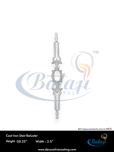 Barandilla de Escalera Resistente de Hierro Fundido Gris, Altamente Pulido, Ajustable, Sin Marco, Resistente al Óxido/Agua, Diseño Ornamental - Product Image 3