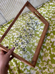 Nouveau design musulman arabe fait à la main personnalisé nacre noire incrustation Ramadan cadeau gravé acrylique plateaux de service avec serpillière - Product Image 6