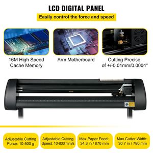 Máquina de Corte de Vinilo con Velocidad y Fuerza Ajustables, Plotter de Corte con Alimentación de Papel de 34 Pulgadas, Pantalla LCD, Compatible con Windows C - Product Image 4