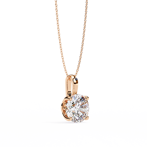 Pendentif Solitaire Classique en Or avec Sertissage Quatre Griffes, Diamant de Laboratoire, Bijoux Fins Spéciaux pour Usage Quotidien, Vente Directe Fabricant - Product Image 4