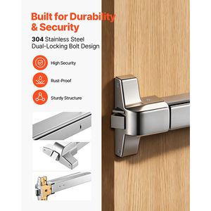 Barra de empuje de acero inoxidable comercial de 31 pulgadas para puerta de salida de emergencia, dispositivo de cierre automático ALA - Product Image 4