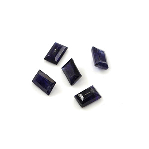 Saphirs bleus naturels de Bangkok, taille baguette calibrée 5x7mm, pierres précieuses naturelles facettées pour la création de bijoux - Product Image 1