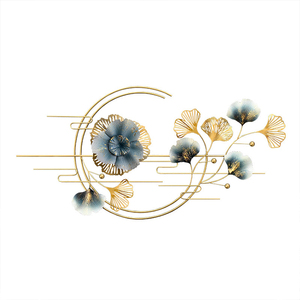 Modern Metal <b>Wall</b> Art Luxury Gold Ginkgo <b>Leaf</b> 3D Hanging Sculpture Floral <b>Wall</b> <b>Decor</b> for Living Room Hotel Decoration <b>Wall</b> Art - Product Image 1