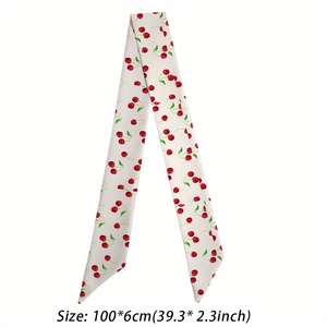 Paisley Print Skinny Ribbon Scarf Narrow <b>Headband</b> Scarf Multi Use Bag Handle Wrap For Women - Product Image 3