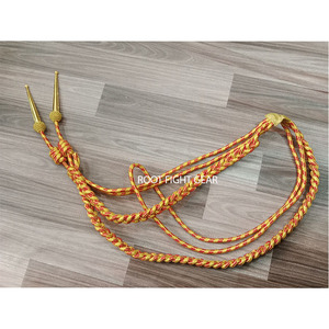 Cordon d'épaule de luxe fait main en fil de bullion 3D doré avec croix rouge, vente en gros, haute qualité - Product Image 1