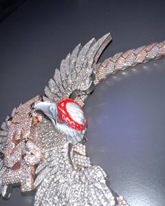 Colgante de Búho Volador de Moissanita Iced Out en Plata 925 con Diamantes Redondos, Collar de Hip Hop para Raperos, Joyería para Fiestas - Product Image 2