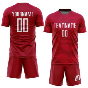 เสื้อฟุตบอลแขนสั้นและชุดยูนิฟอร์มสำหรับฝึกซ้อม พิมพ์โลโก้ตามสั่ง ระบายอากาศได้ดี น้ำหนักเบา กันน้ำ ผลิตจากโพลีเอสเตอร์ 100% - Product Image 2