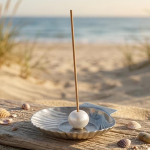 Shell <b>Incense</b> <b>Holder</b> Minimalist Pearl Accent <b>Holder</b> Shell <b>Incense</b> Burner Pearl Accent Hand-Made Minimalist <b>Incense</b> Stick <b>Holder</b> - Product Image 1