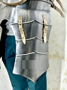 Armure complète médiévale de chevalier antique en acier gothique gaufré, avec gorget, tasset et protège-poignets pour cosplay et Halloween - Product Image 4
